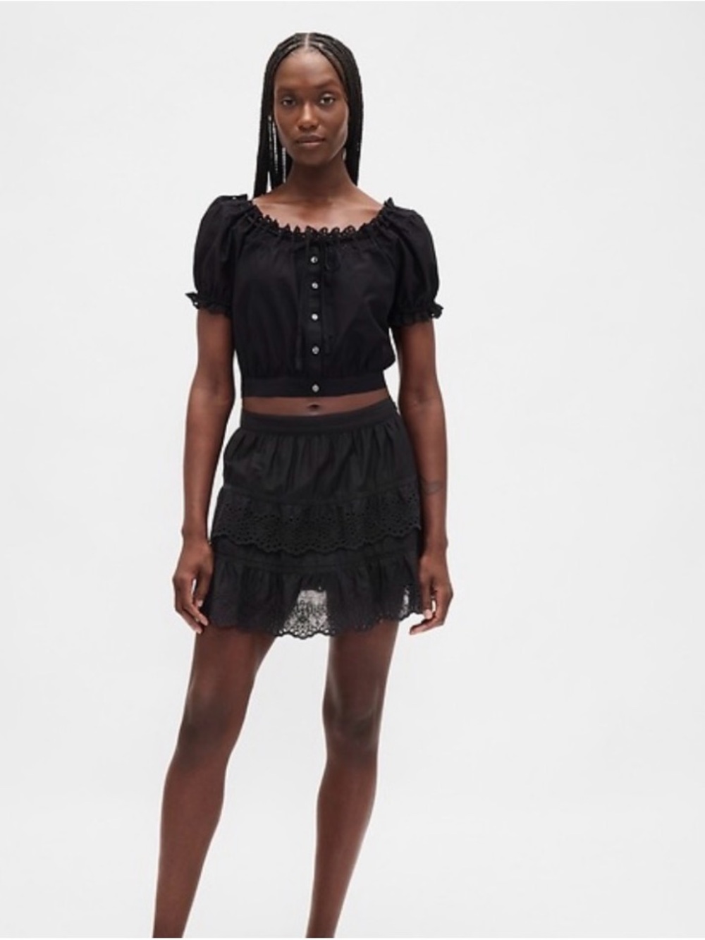 GAP Black Ruffle Skort